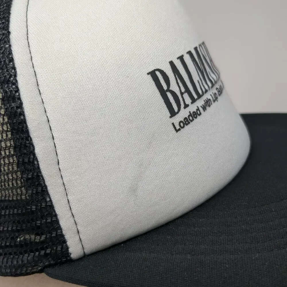 Hit Wear Balmshot Lip Balm Graphic Logo Trucker Hat Black One Size Snapback Mesh